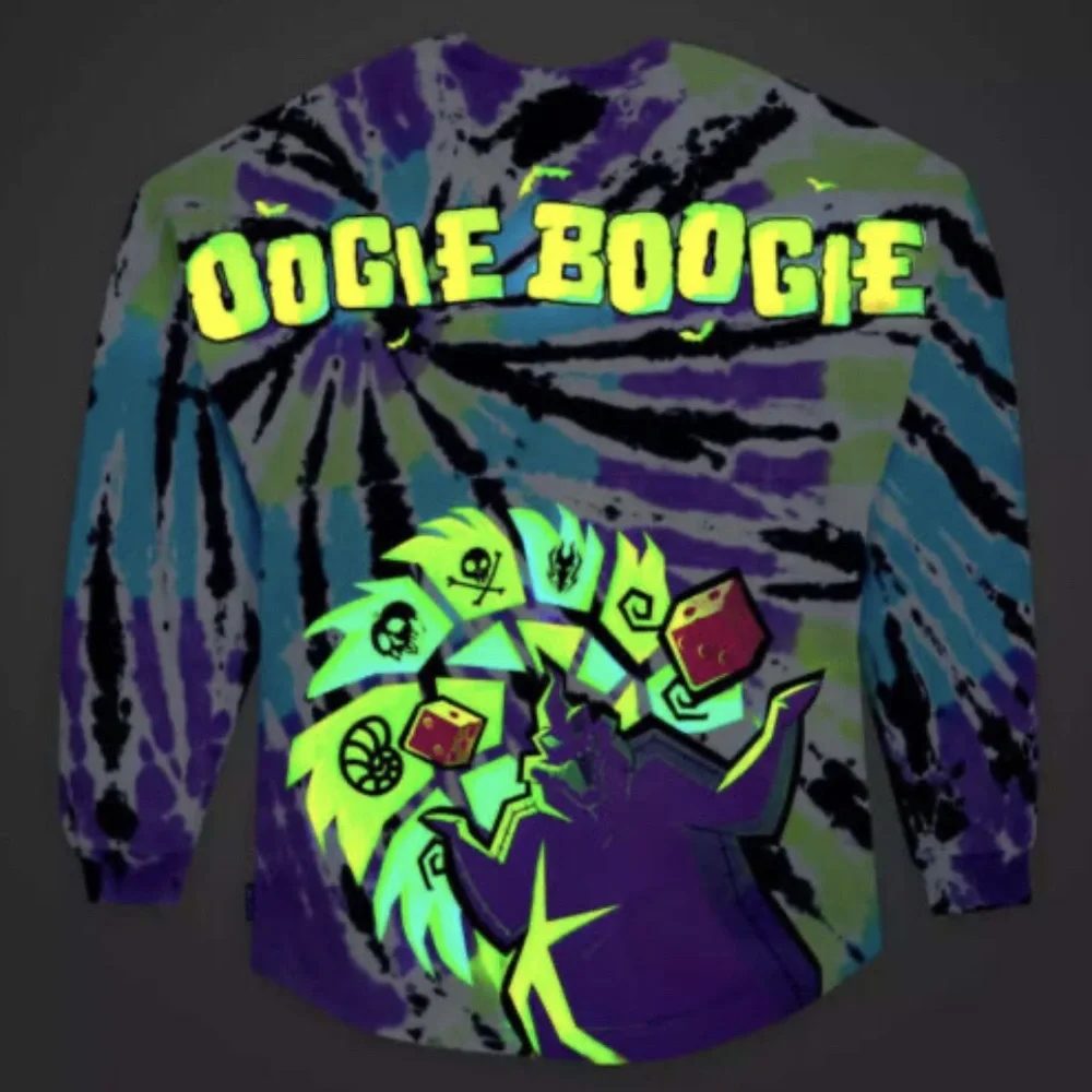 Disney Parks 2022 Oogie Boogie Glow In The Dark Tie Dye Spirit Jersey - NEW - Picture 1 of 3